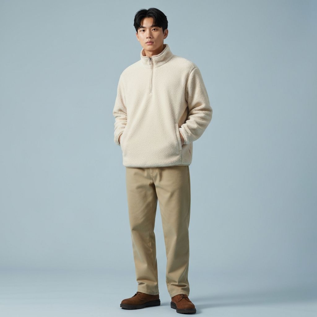 플리스 하프집업